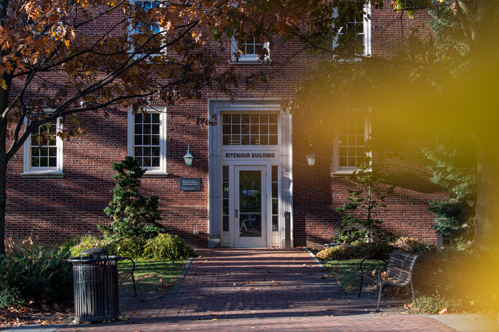 Photo of Ritenour Building with fall foliage