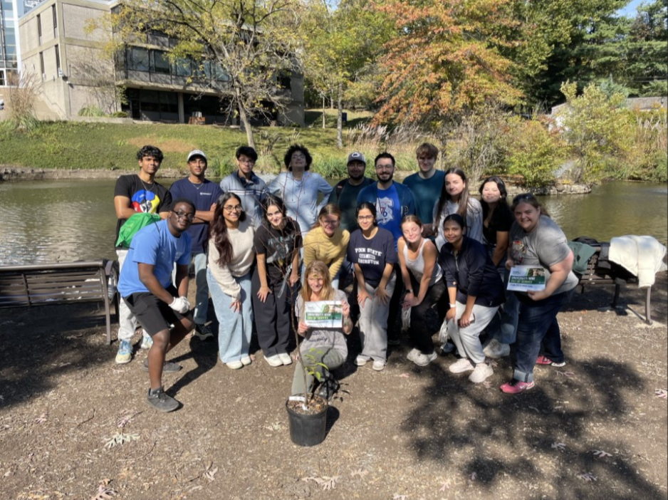 A group of students posing outside