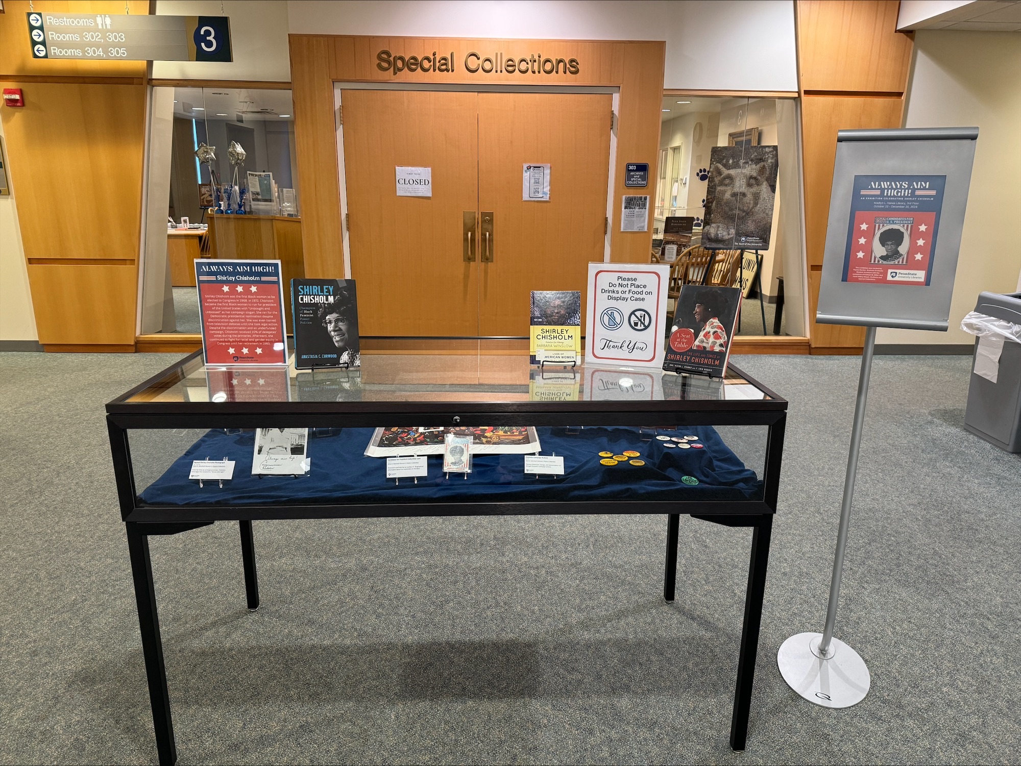 Exhibition space at Archives and Special Collections in Madlyn L. Hanes Library.