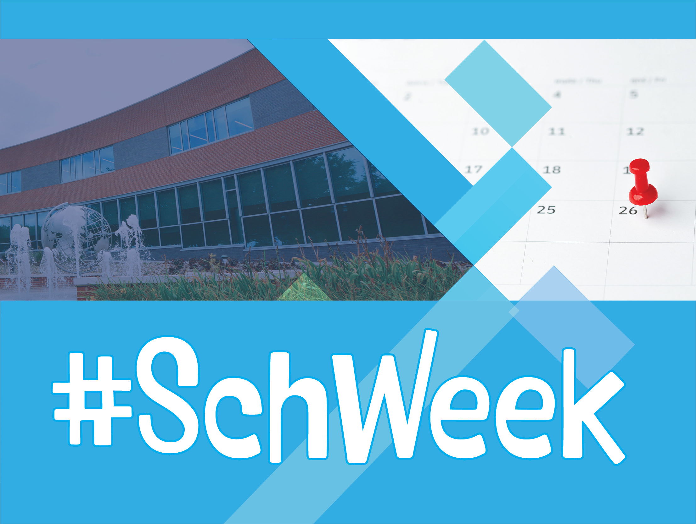 Graphic showing the Student Enrichment Center, a calendar image, and the word #Schweek