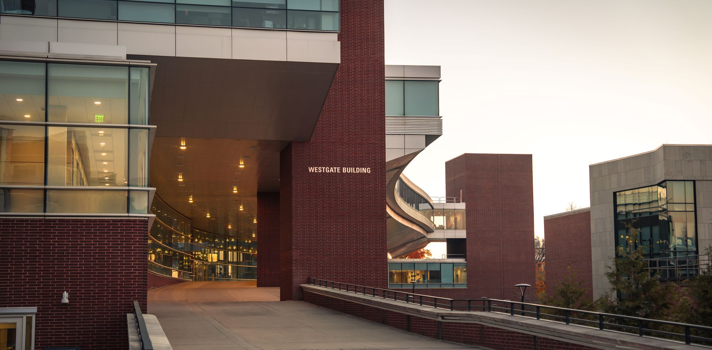 brick and glass campus building