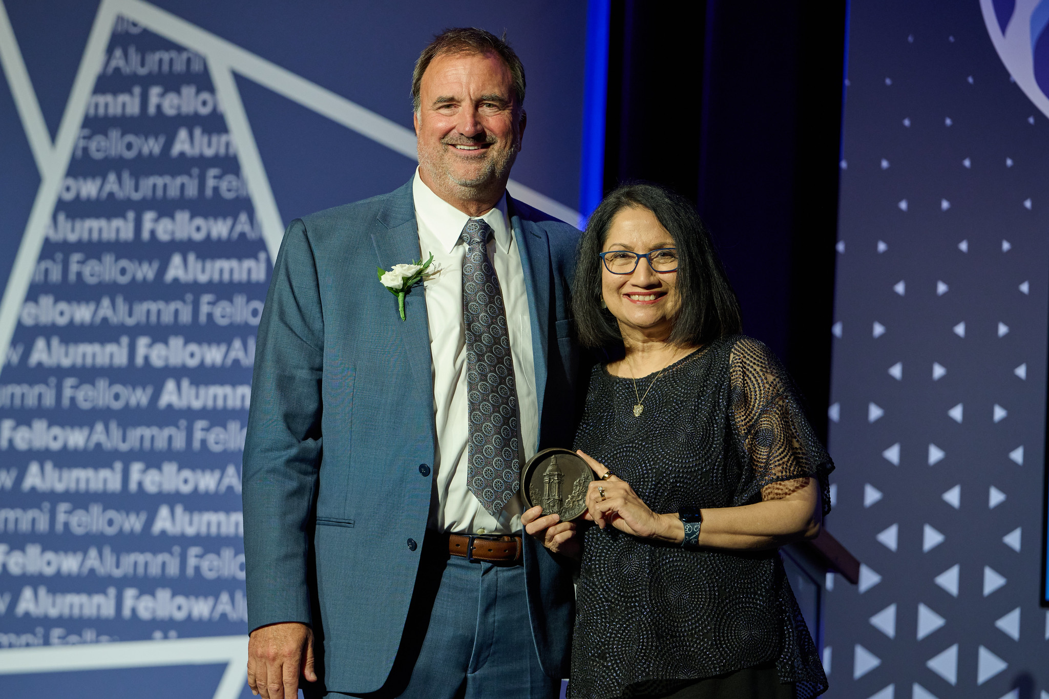 Dennis J. Prischak and Penn State President Neeli Bendapudi