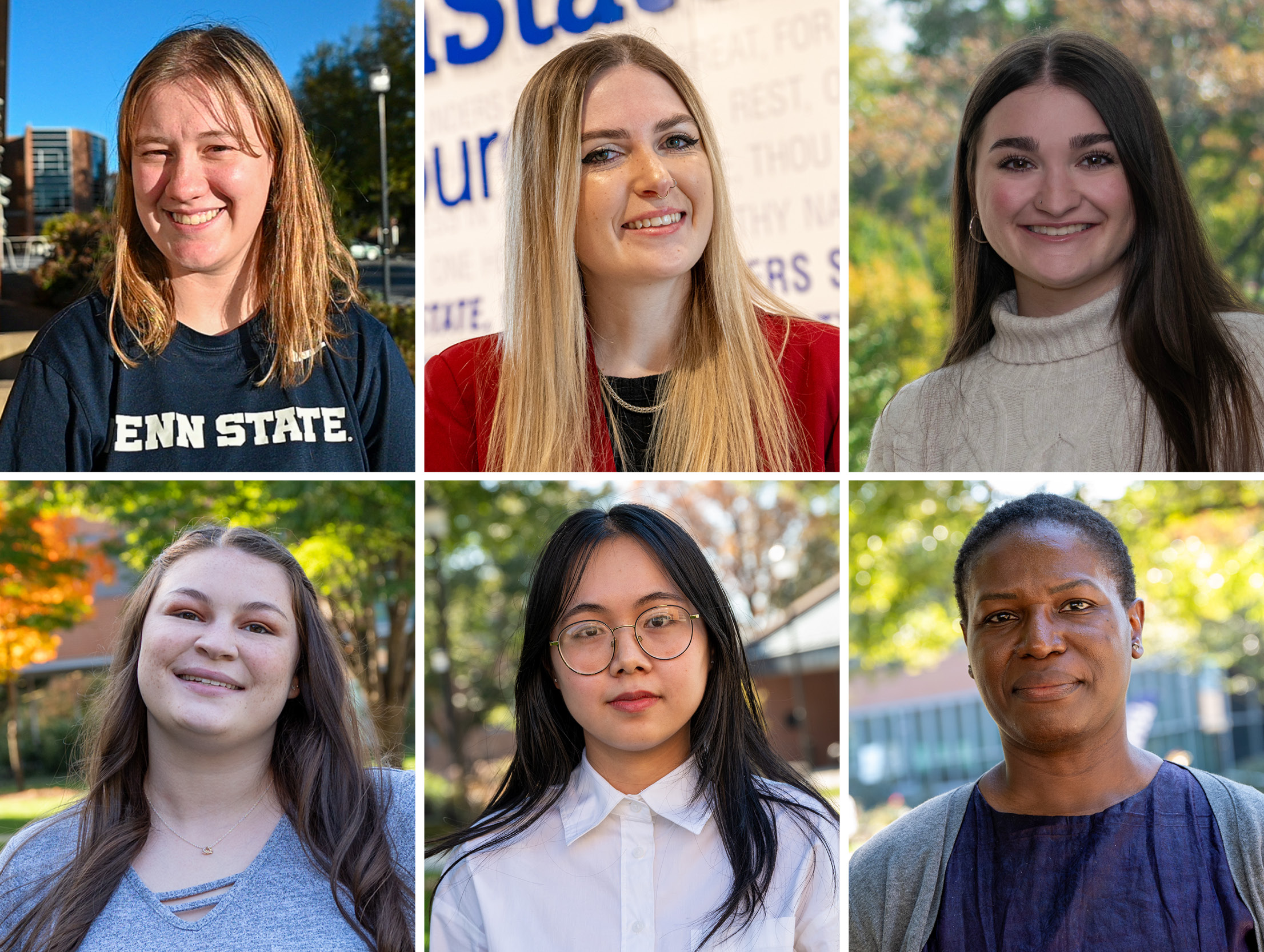 Collage of six photos: Allison Ishler, Willow Marsh, Elise Heilman, Erin Merced, Chunyu Lu, Victoria Williams