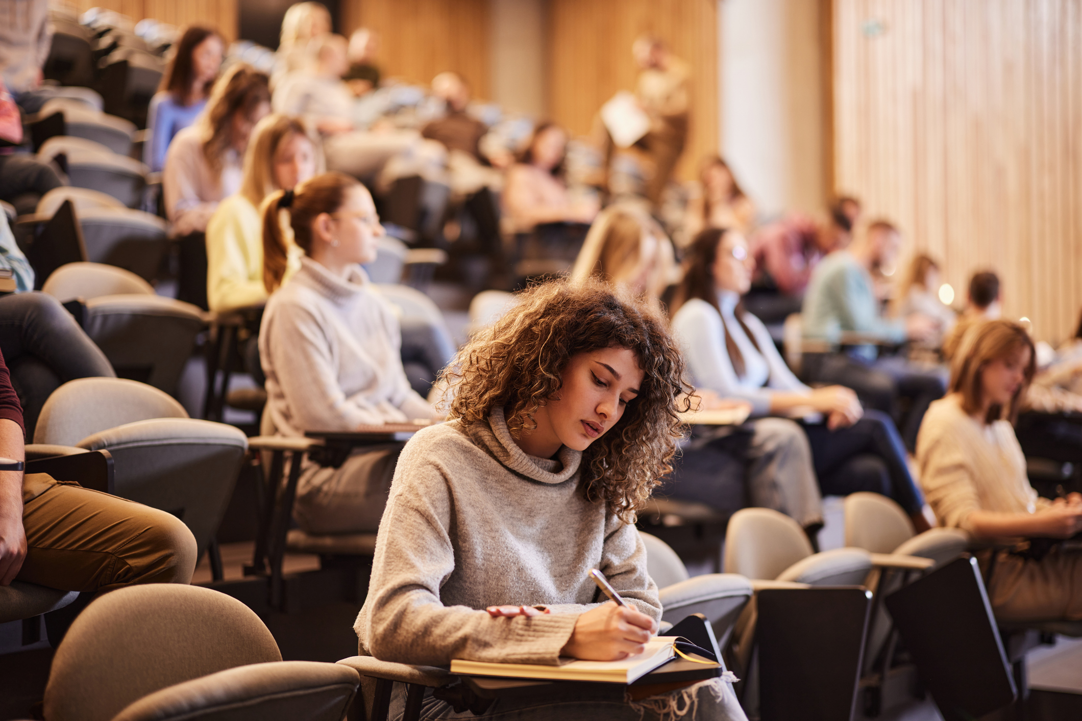 Students sitting in lecture hall