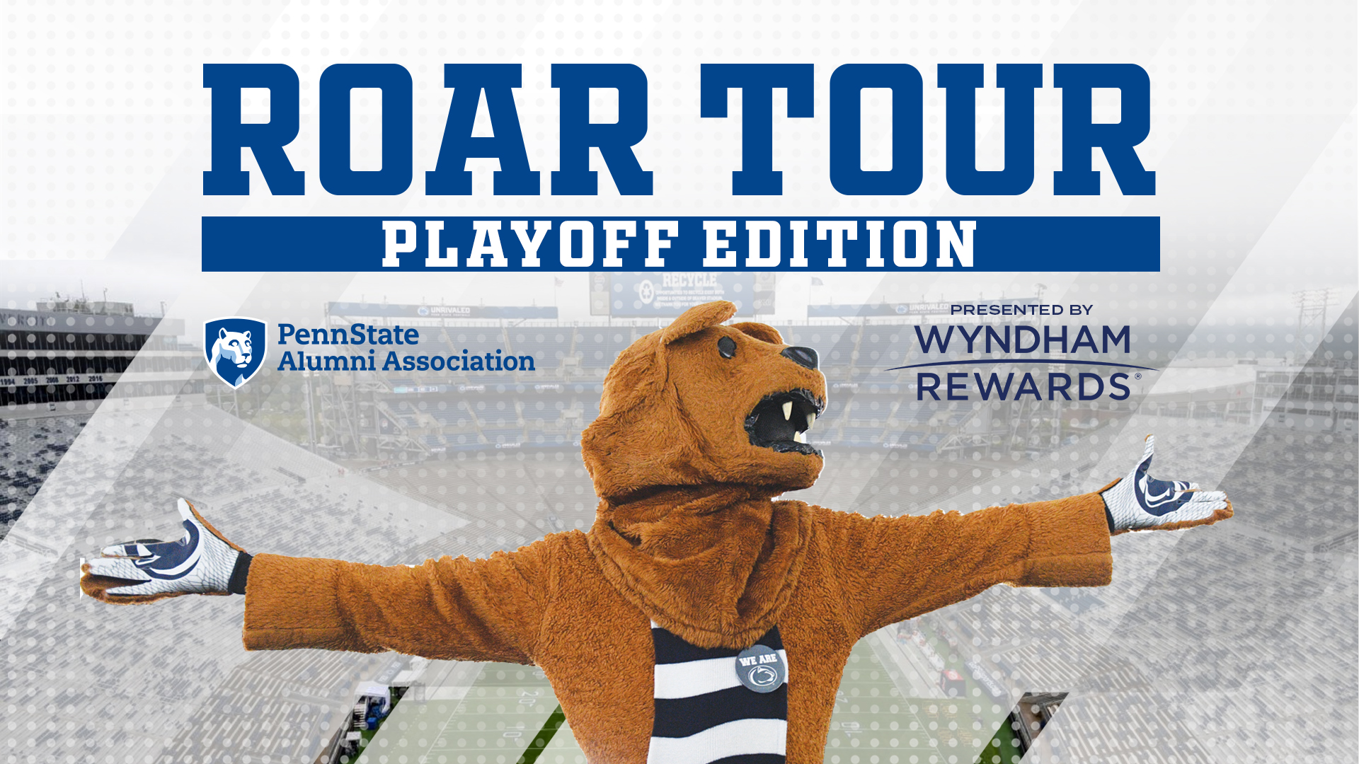 Roar Tour graphic with Nittany Lion