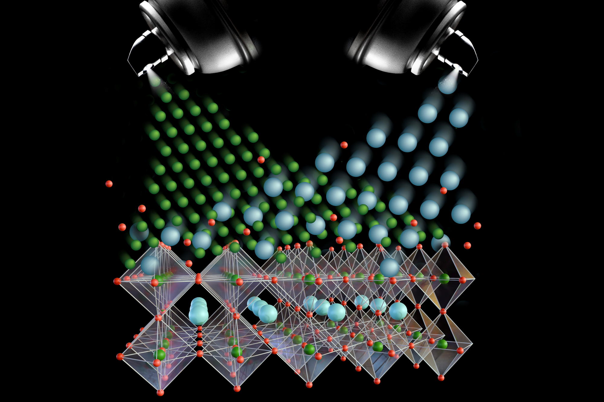 Image showing atoms being "painted" onto a substrate