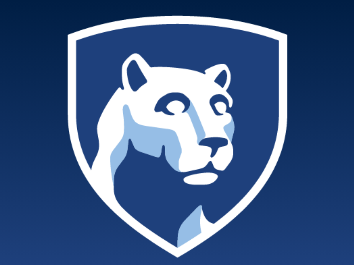 a graphic of the Penn State University blue and white shield logo