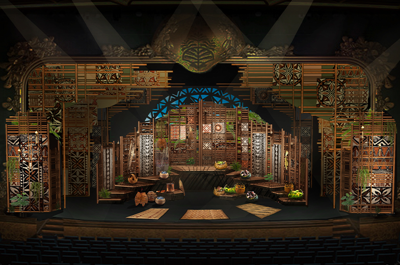 Drawing of a theatre set 