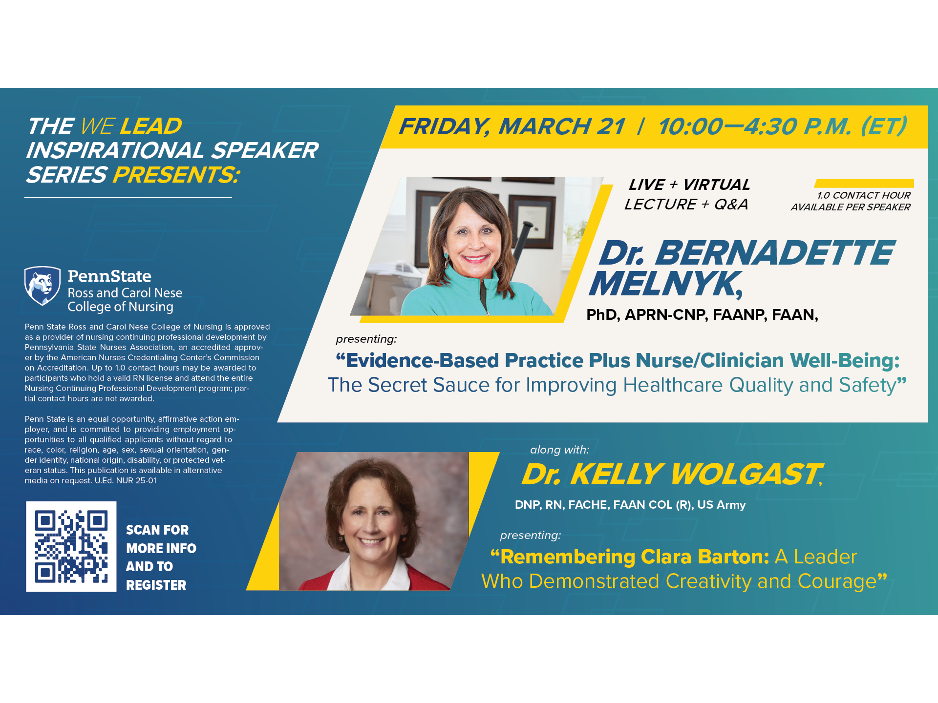 WE LEAD Inspirational Speaker Lecture flyer