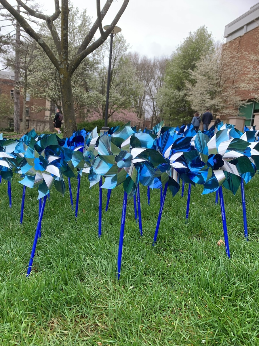 Pinwheels for Prevention on HUB Lawn