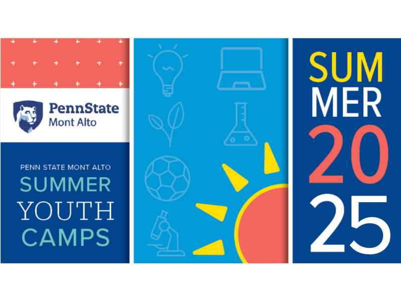 Graphic for summer camps 2025 at Penn State Mont Alto