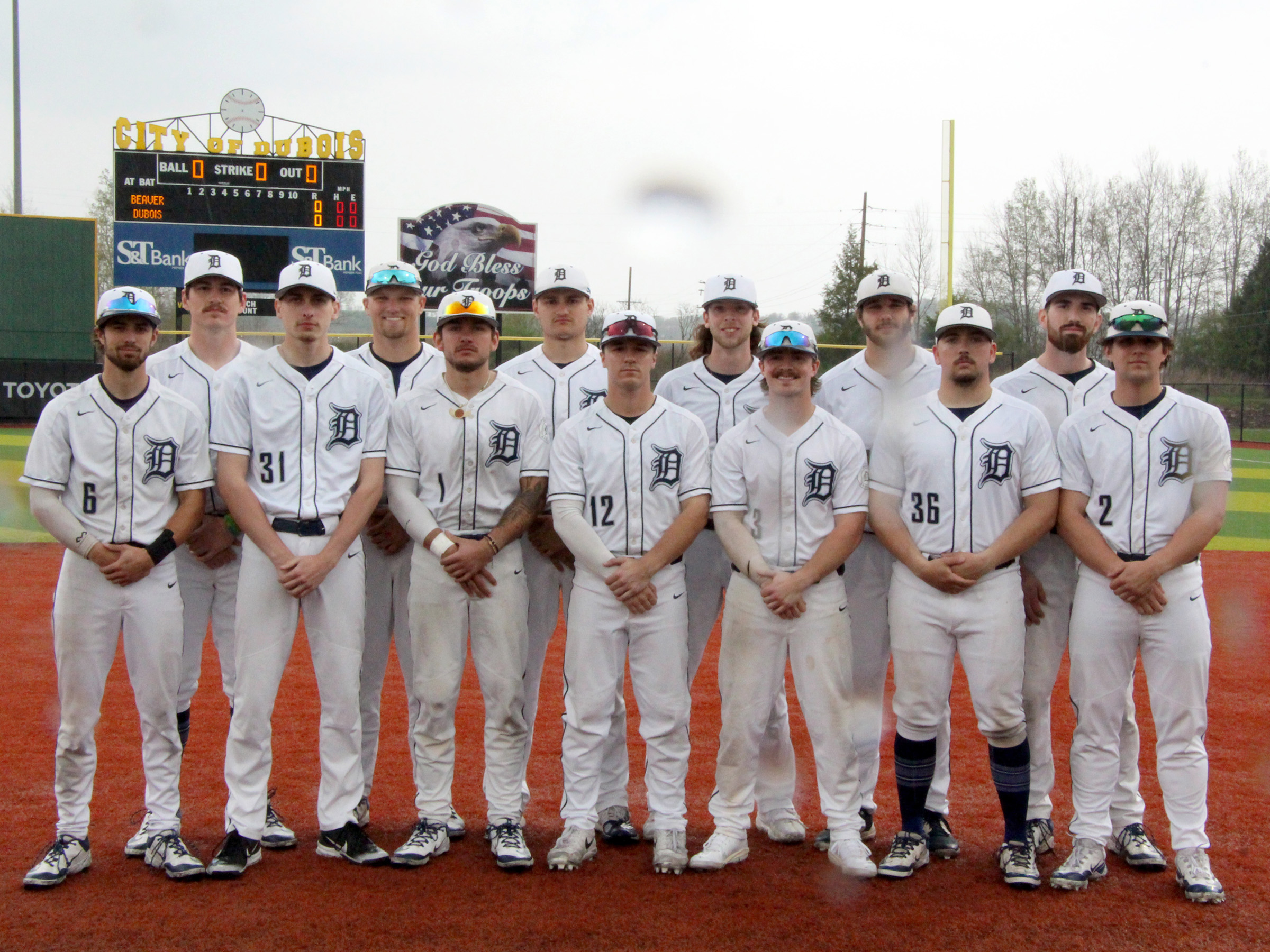 Members of the baseball team at Penn State DuBois that were recognized during senior day ceremonies on April 25. These players are playing their final season at Penn State DuBois as they prepare to graduate or move on to another campus at the end of the semester.