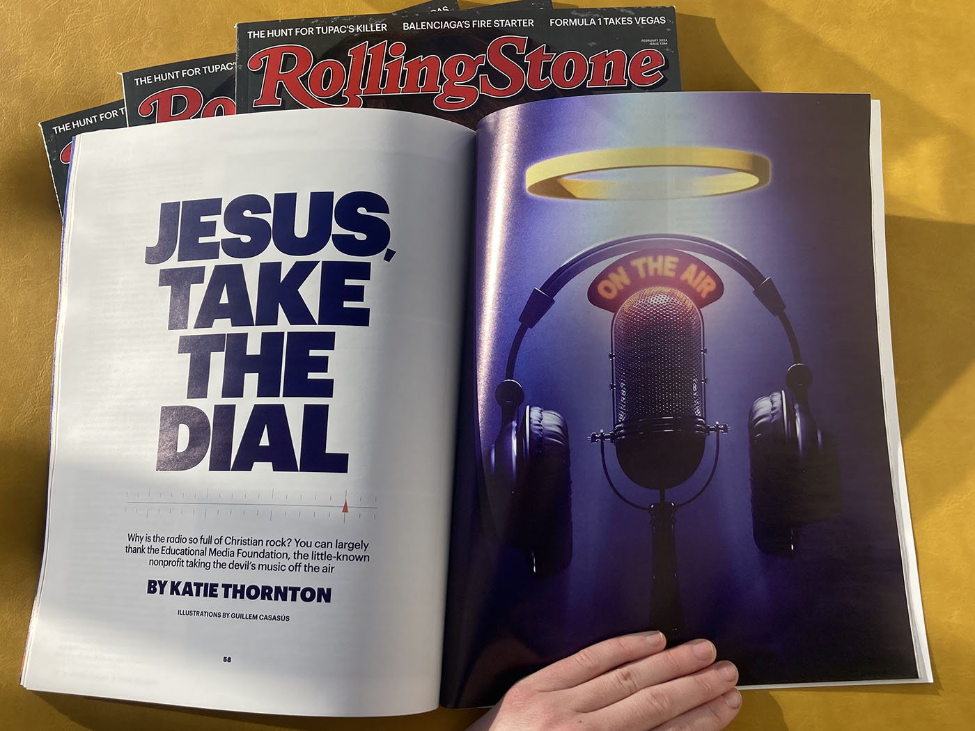 Magazine pages from Rolling Stone