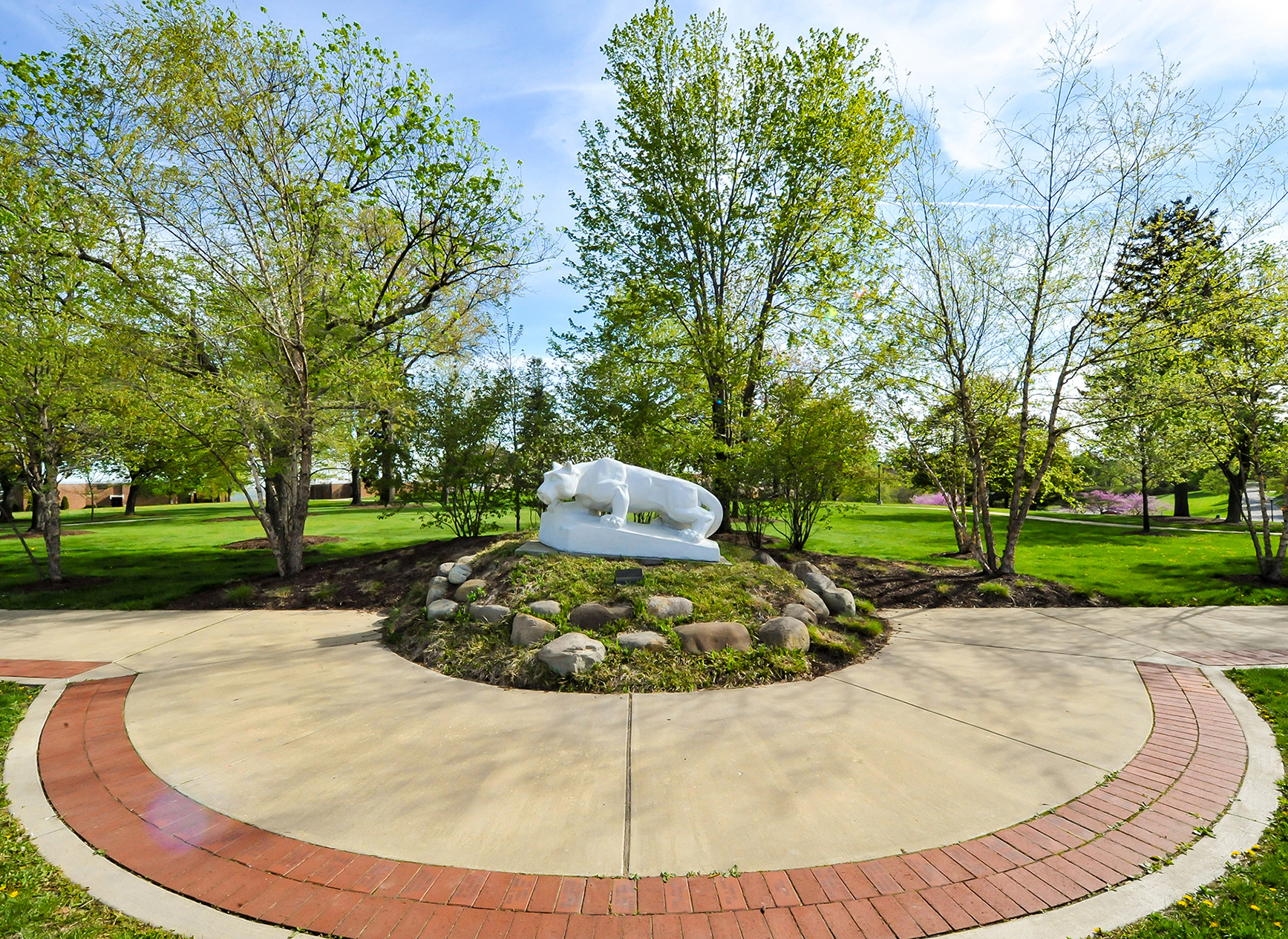 A photo of the Lion Shrine at Penn State Beaver