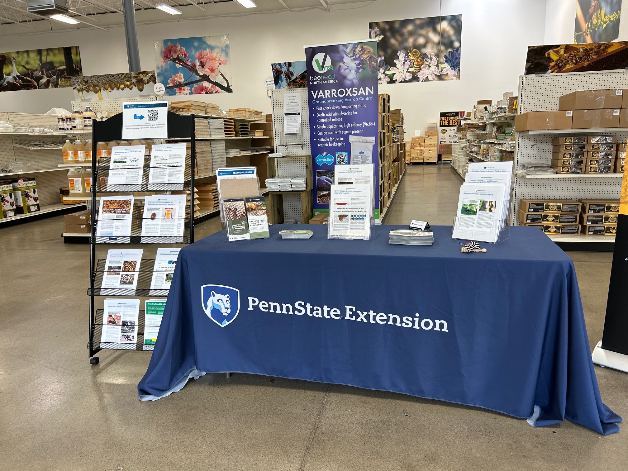 Mann Lake Table with Penn State Extension beekeeping resources