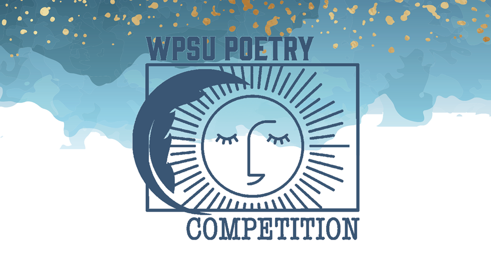 Blue graphic that reads WPSU Poetry Writing Competition