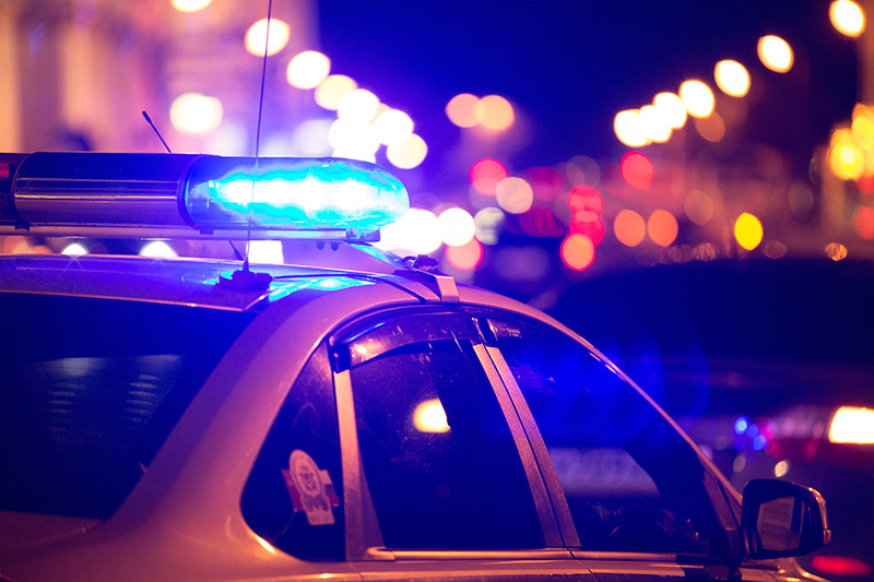 police car at night