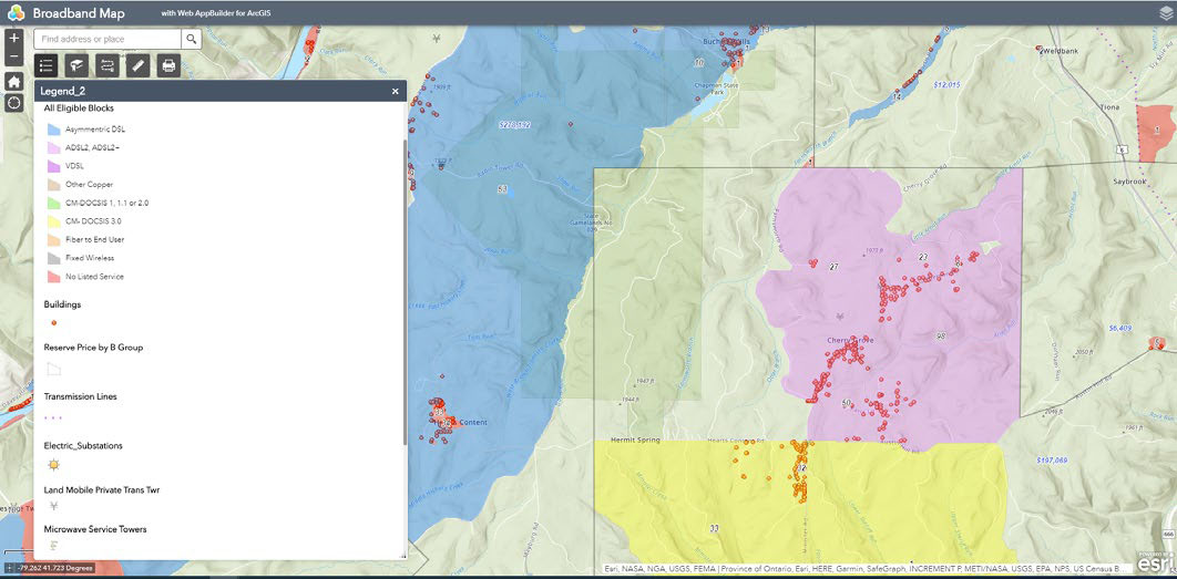 Broadband service map