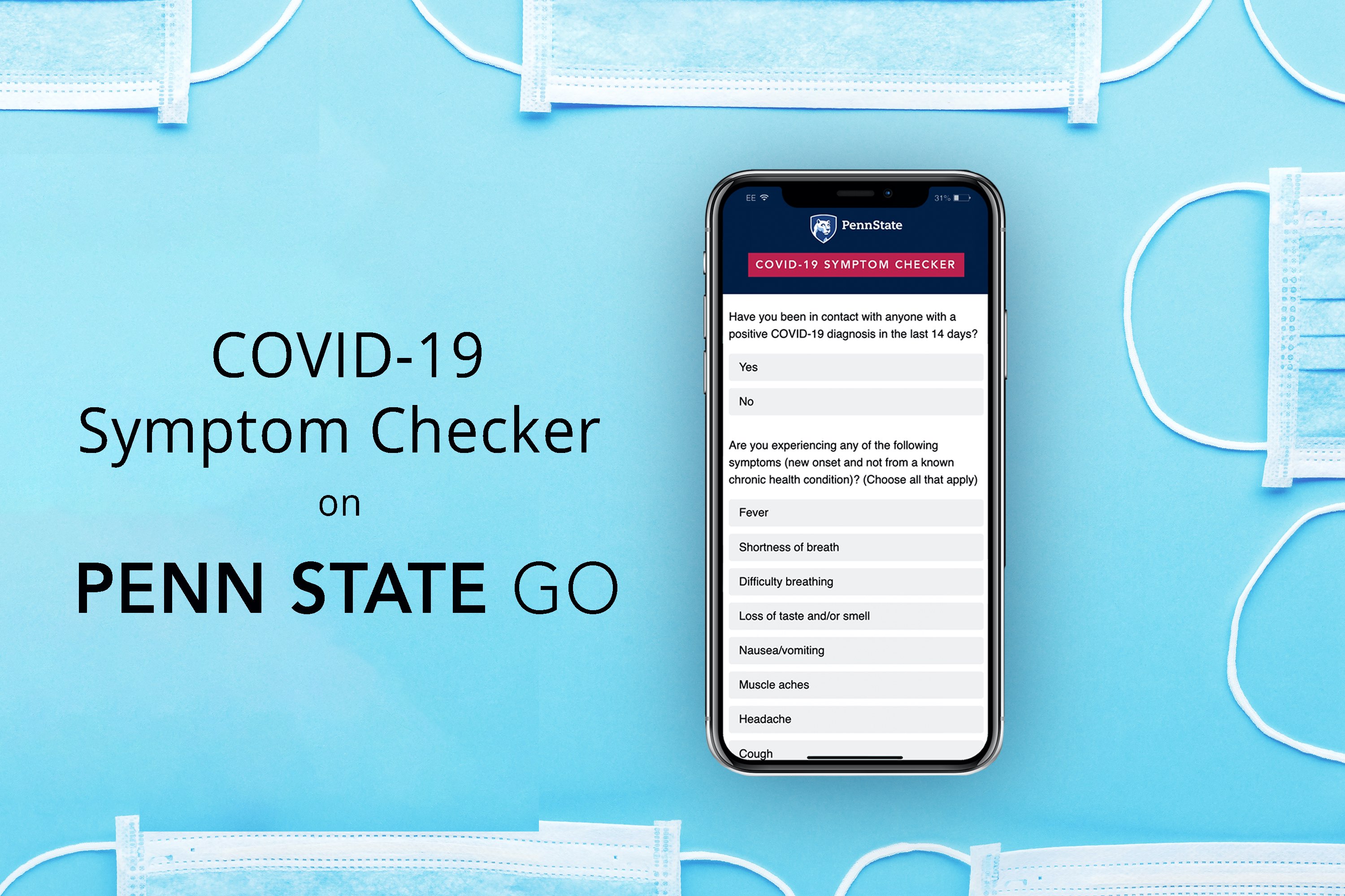 COVID-19 symptom checker now available for students in Penn State Go app    