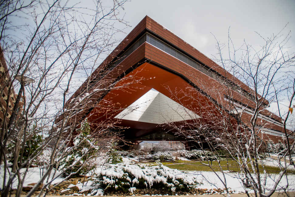 Millennium Science Center in the snow