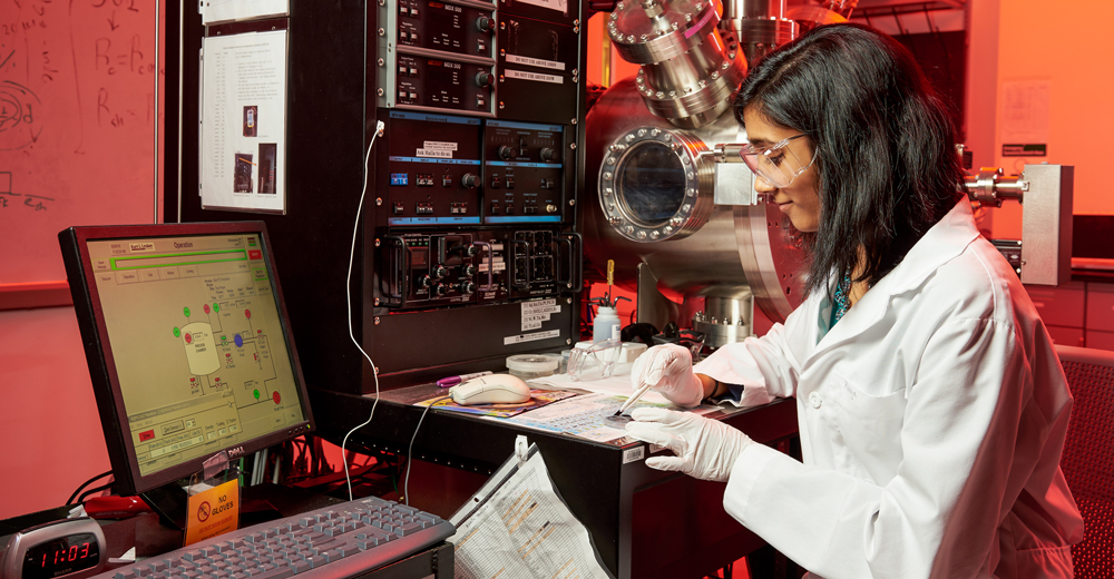 Penn State senior Ramya Gurunathan works in a lab at Lawrence Berkeley National Lab in Berkeley, California, as part of her summer research internship