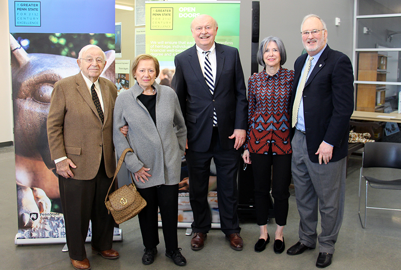 The Cohens and Hammels stand with Chancellor Hillkirk