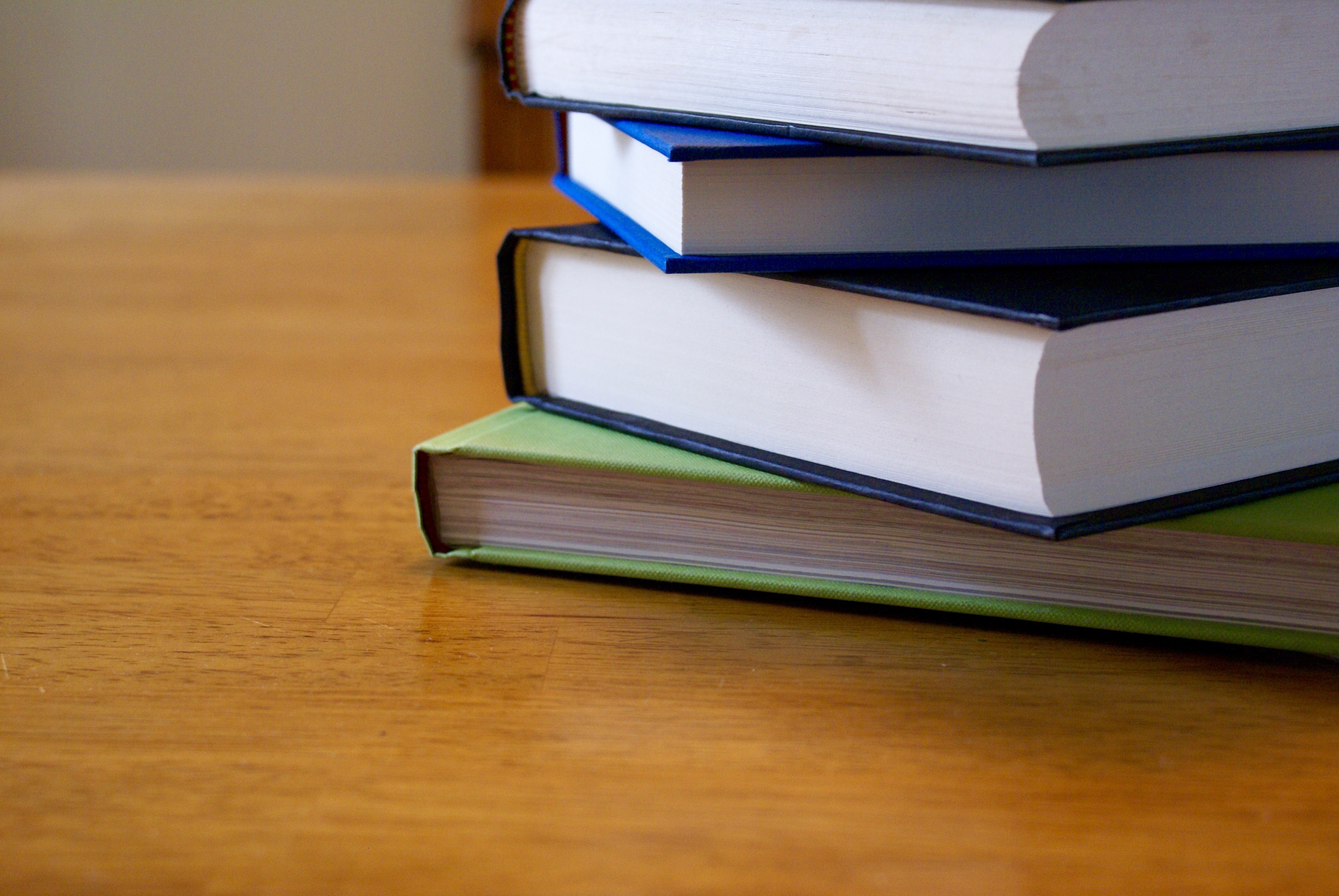 Books on table