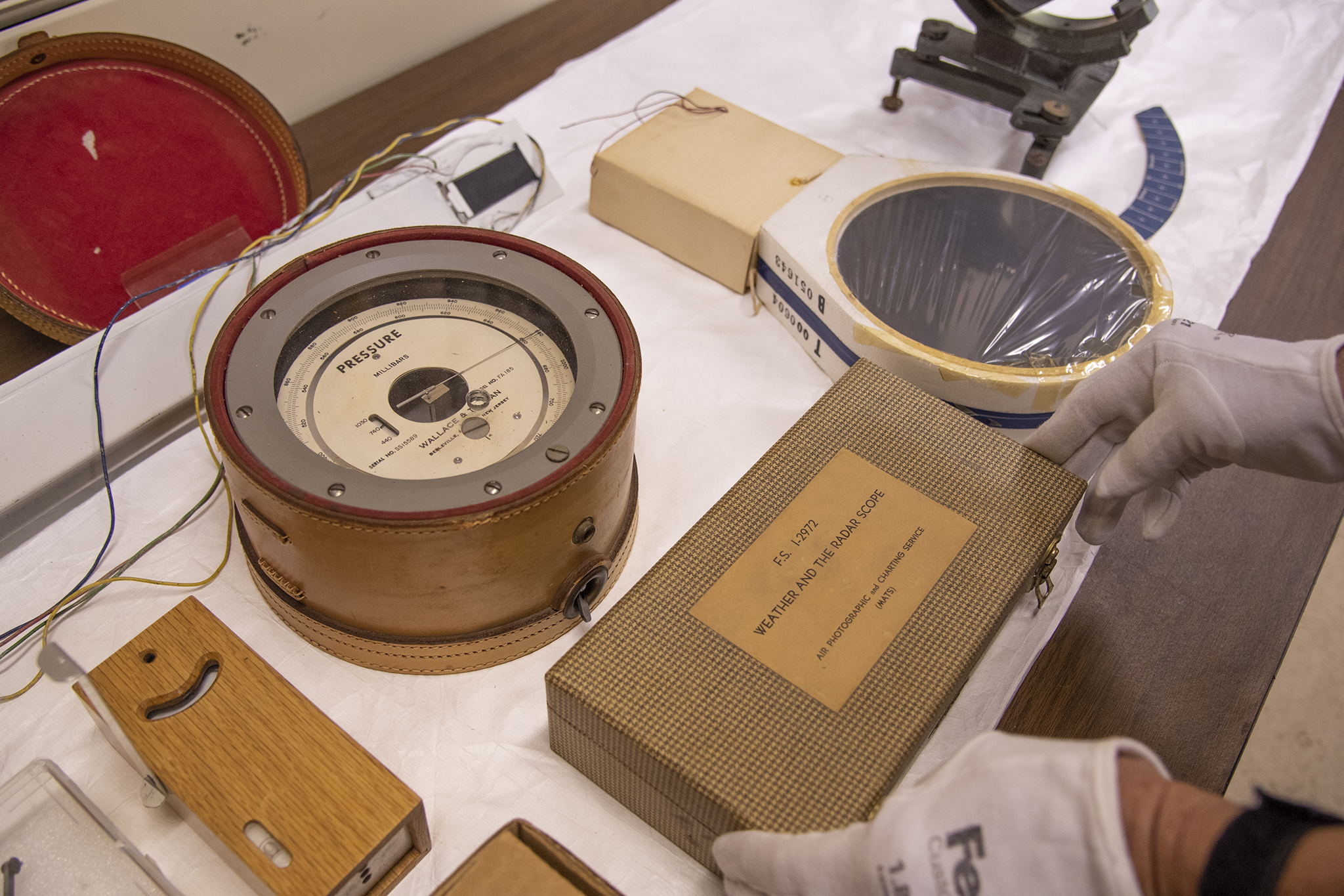 Historic meteorological instruments that are part of the museum's vast collection of vintage technology and safety equipment