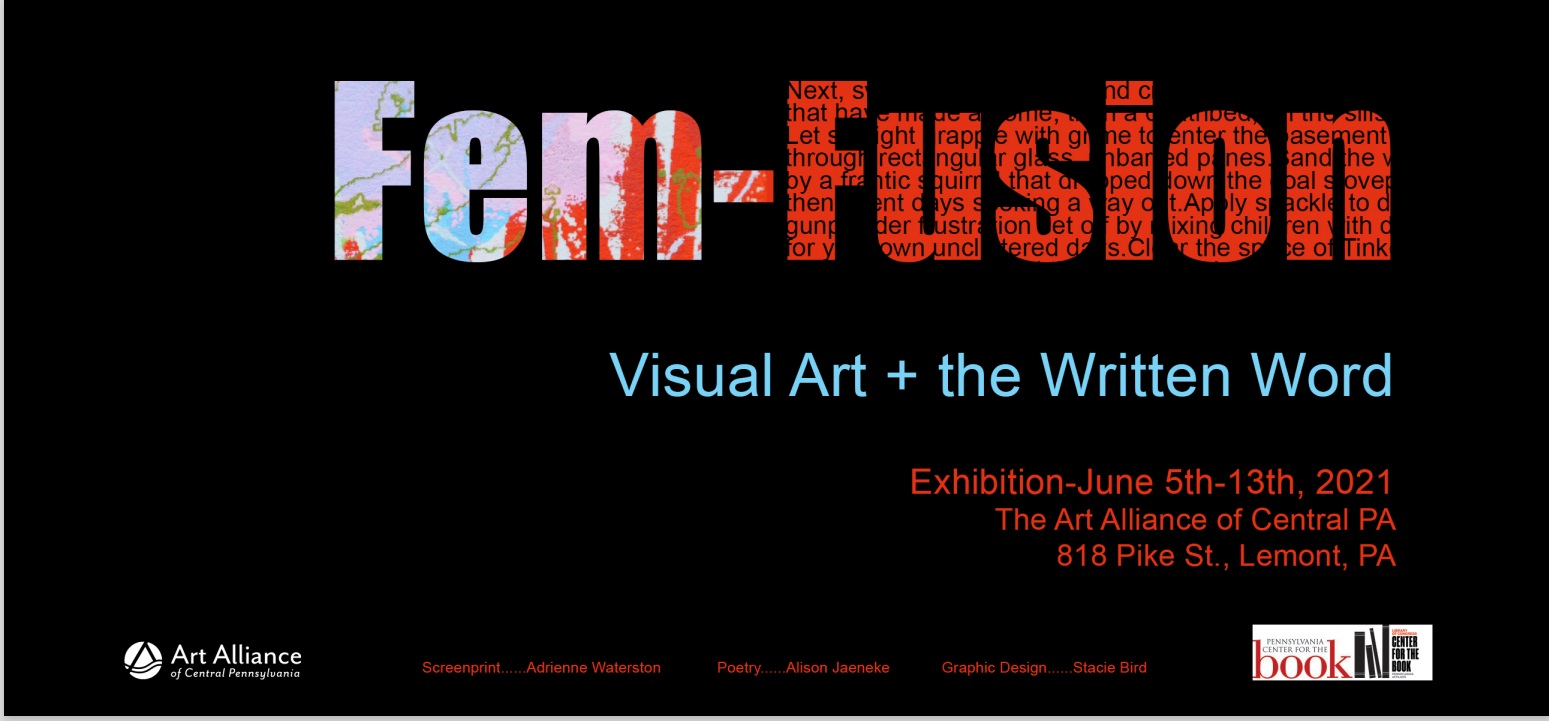 Fem Fusion: Visual Art+the Written Word, June 5-13 exhibit graphic