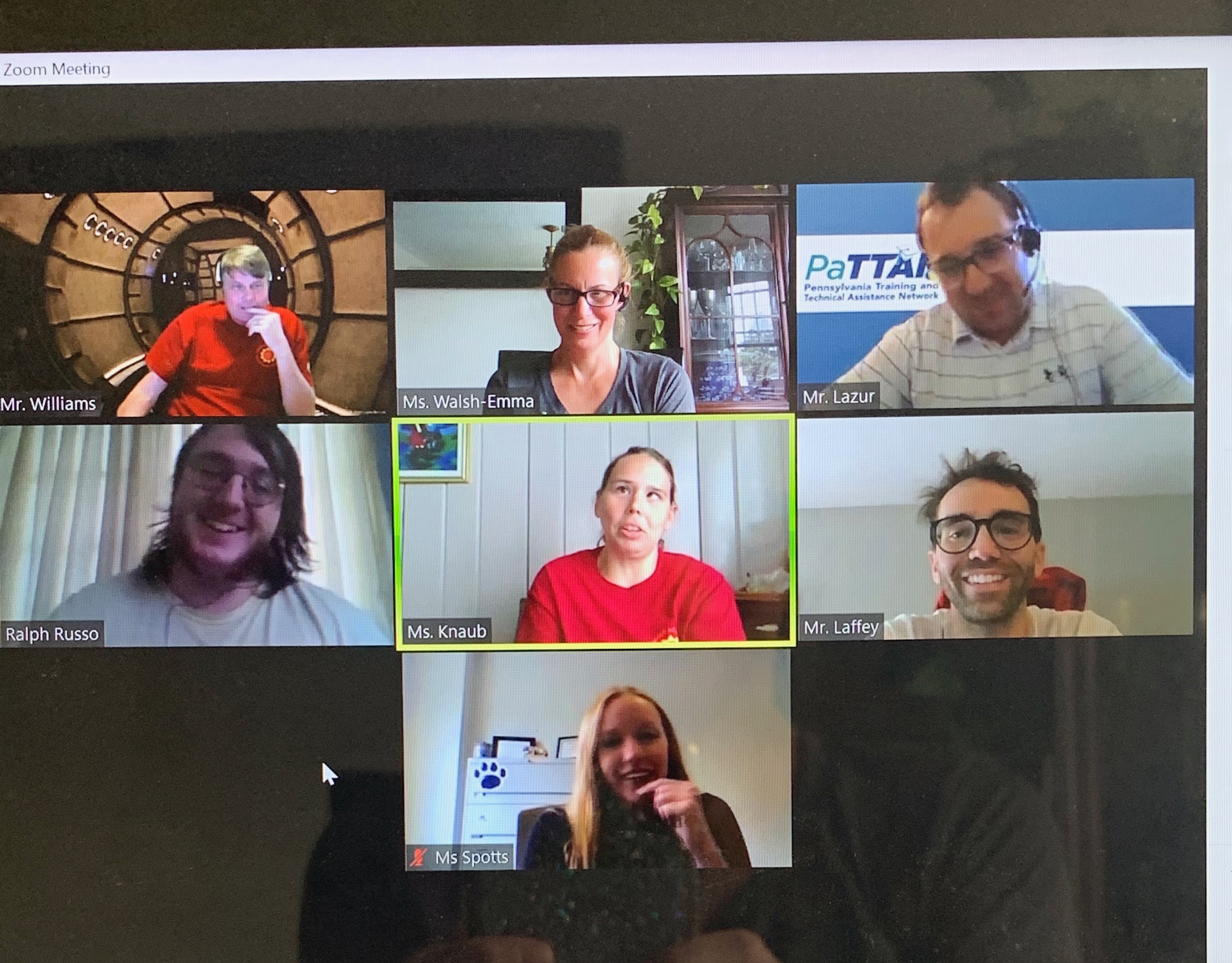 Participants in the virtual 2020 Summer Academy for Students who are Blind or Visually Impaired are shown in a Zoom video conference on a computer screen.