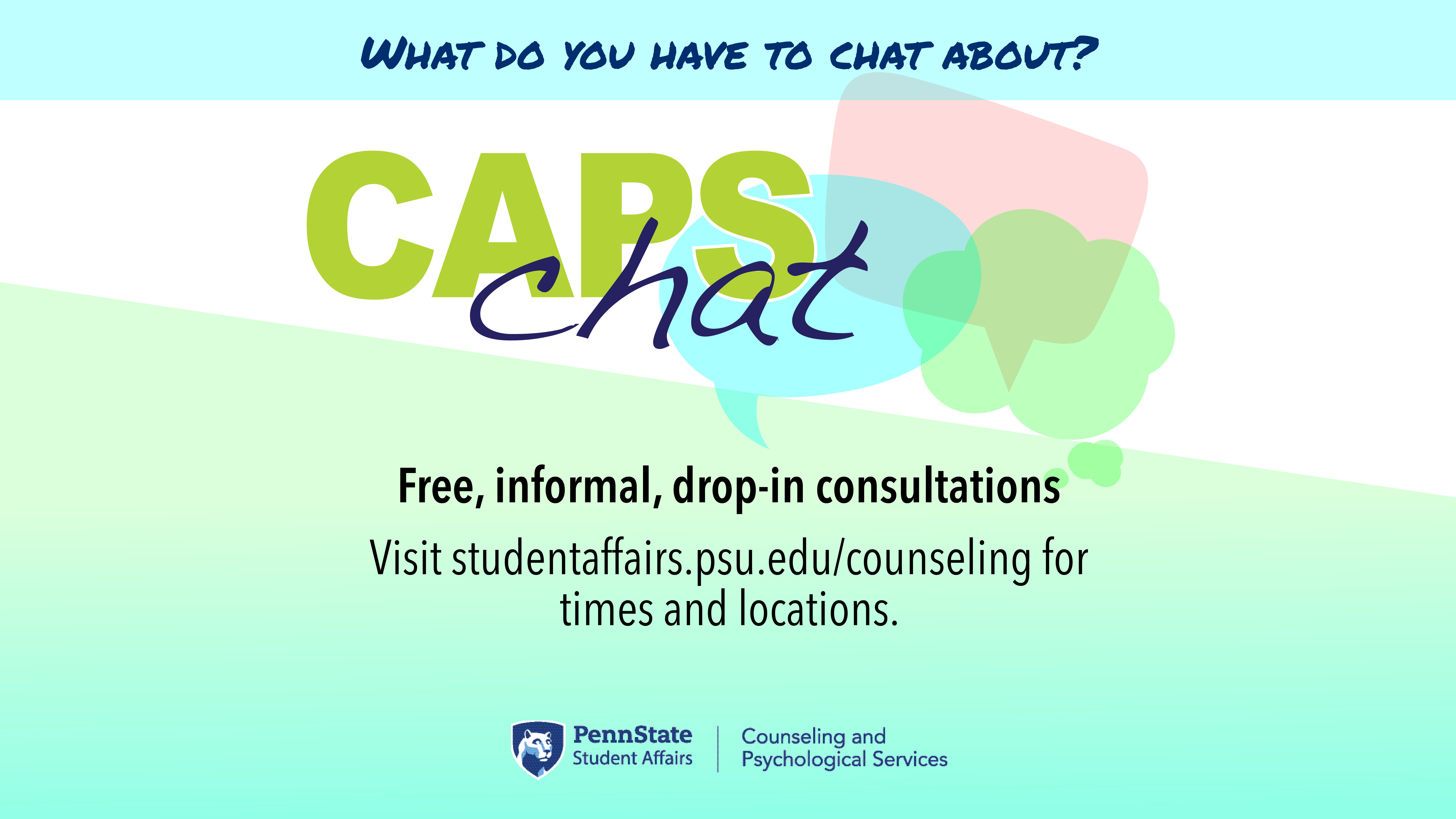 CAPS Chat graphic with URL and logo