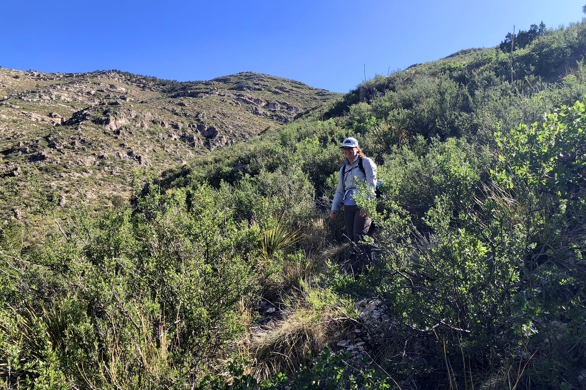 Penn State senior Emily Loucks conducting field research  