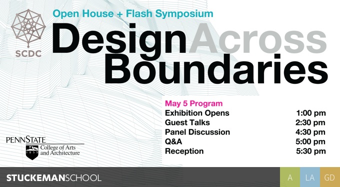 Symposium announcement for Design Across Boundaries event