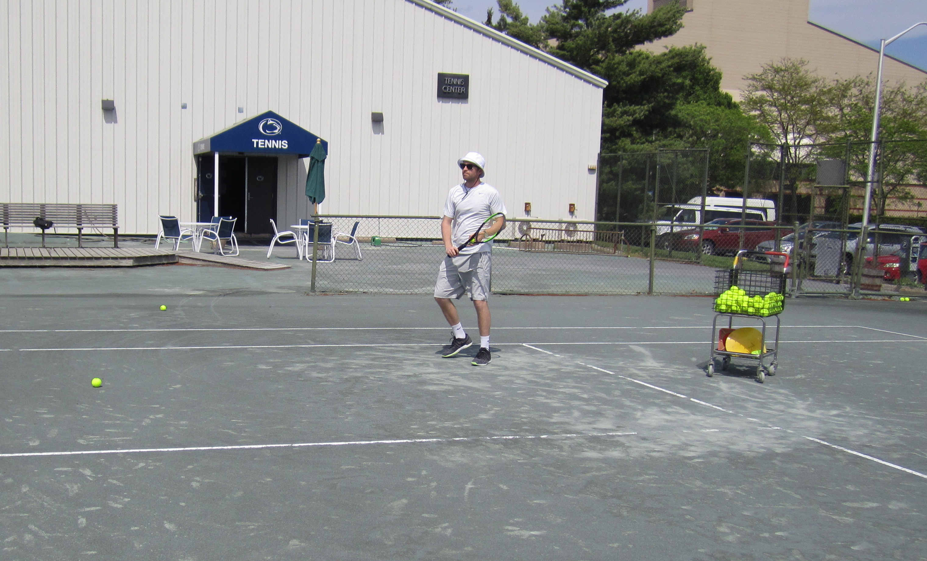 The Tennis Center clay courts in use.