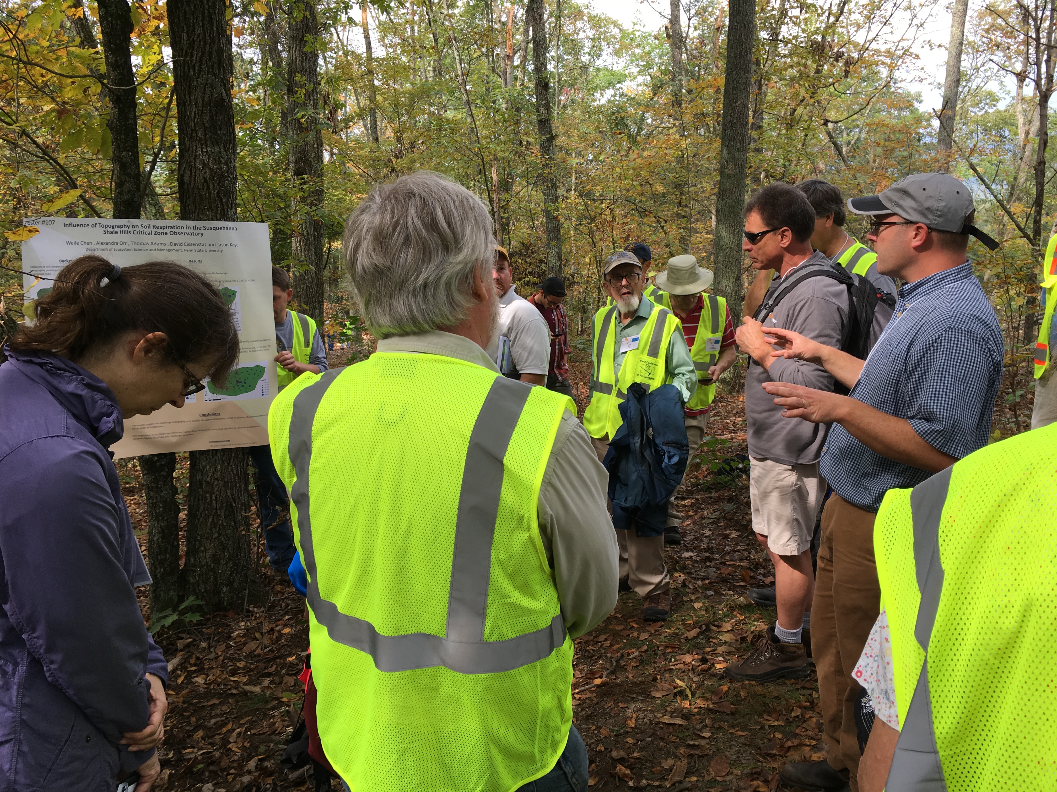 Geologists tour the Suquehanna Shalle Hills Critical Zone Observatory as part of the 82nd annual Field Conference of Pennsylvania Geologists 