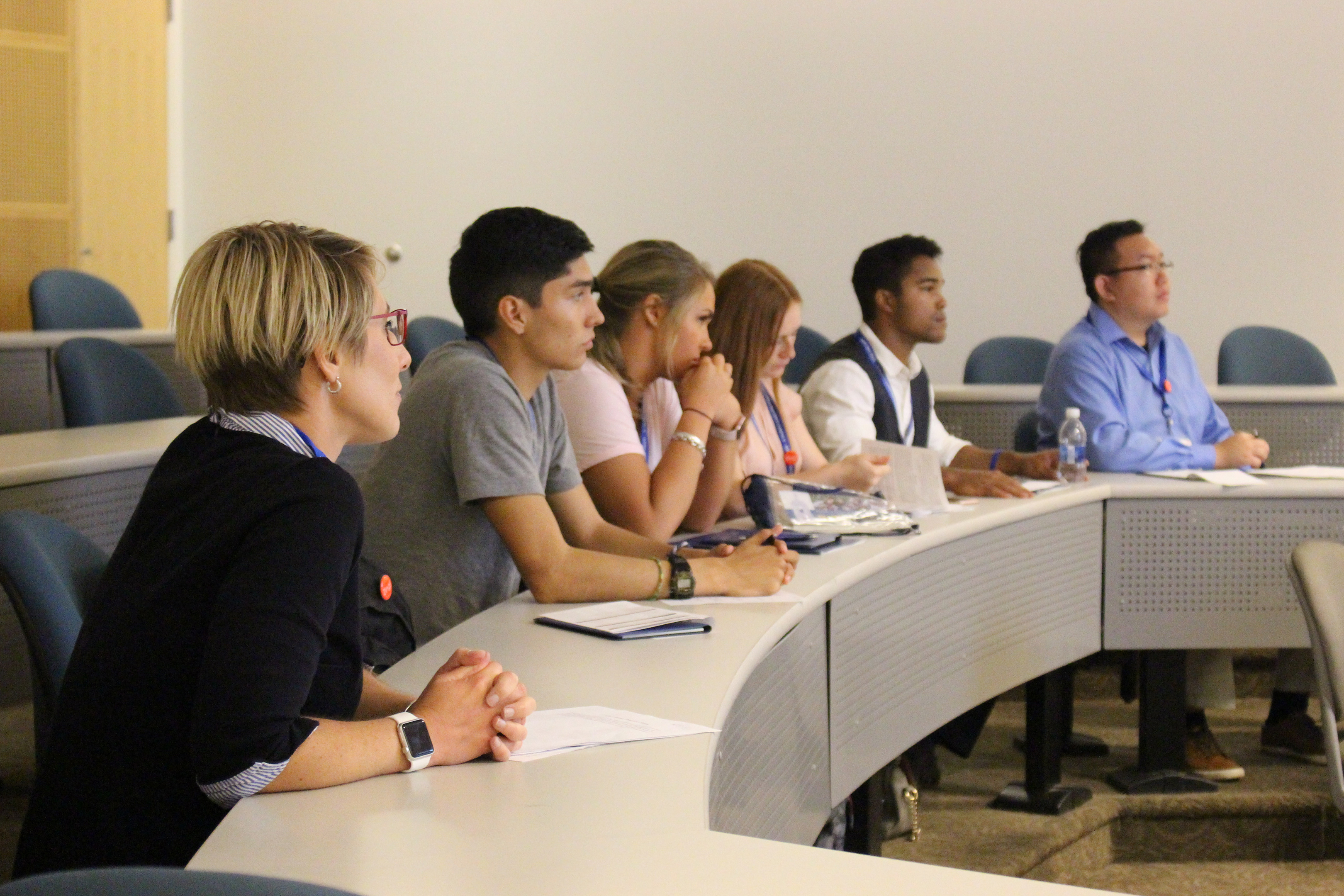 Students listening to presentation during Lead the Pride