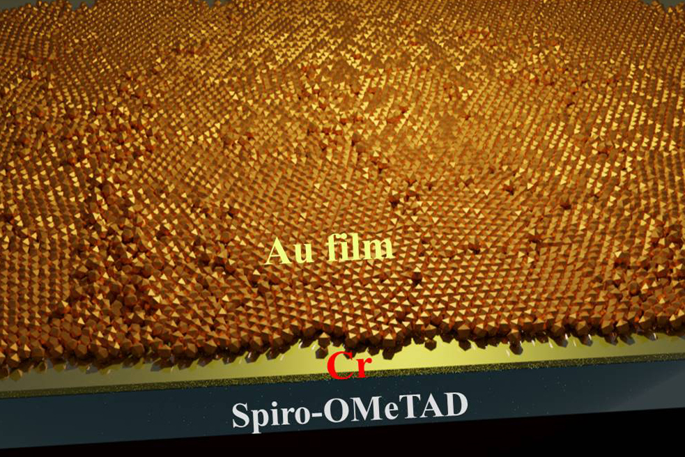 Using a chromium seed layer allowed scientists to grow ultrathin gold film that serves as a transparent electrode with good conductivity for semitransparent perovskite solar cells