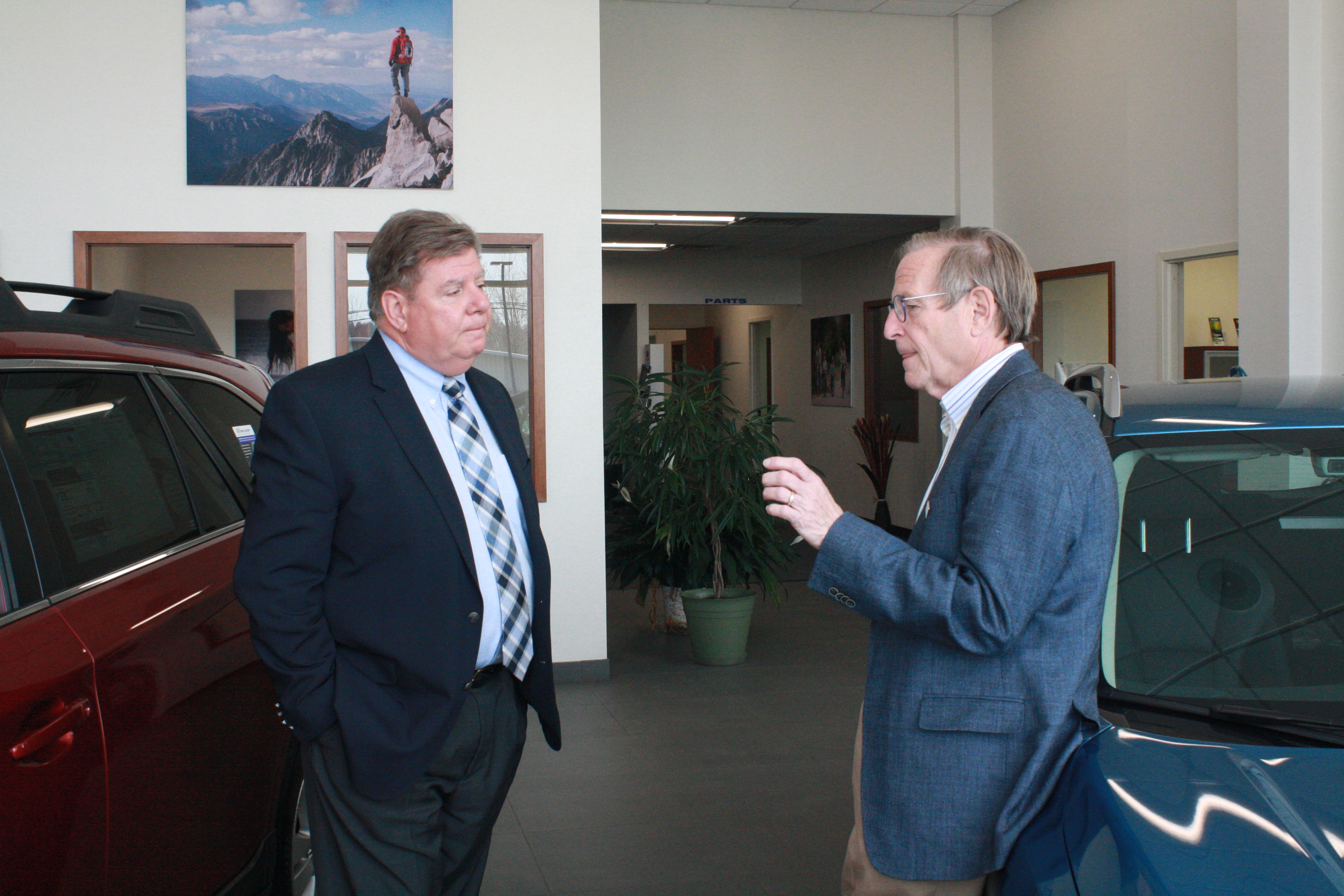 Chancellor M. Scott McBride, at left, with Robert Johnson.