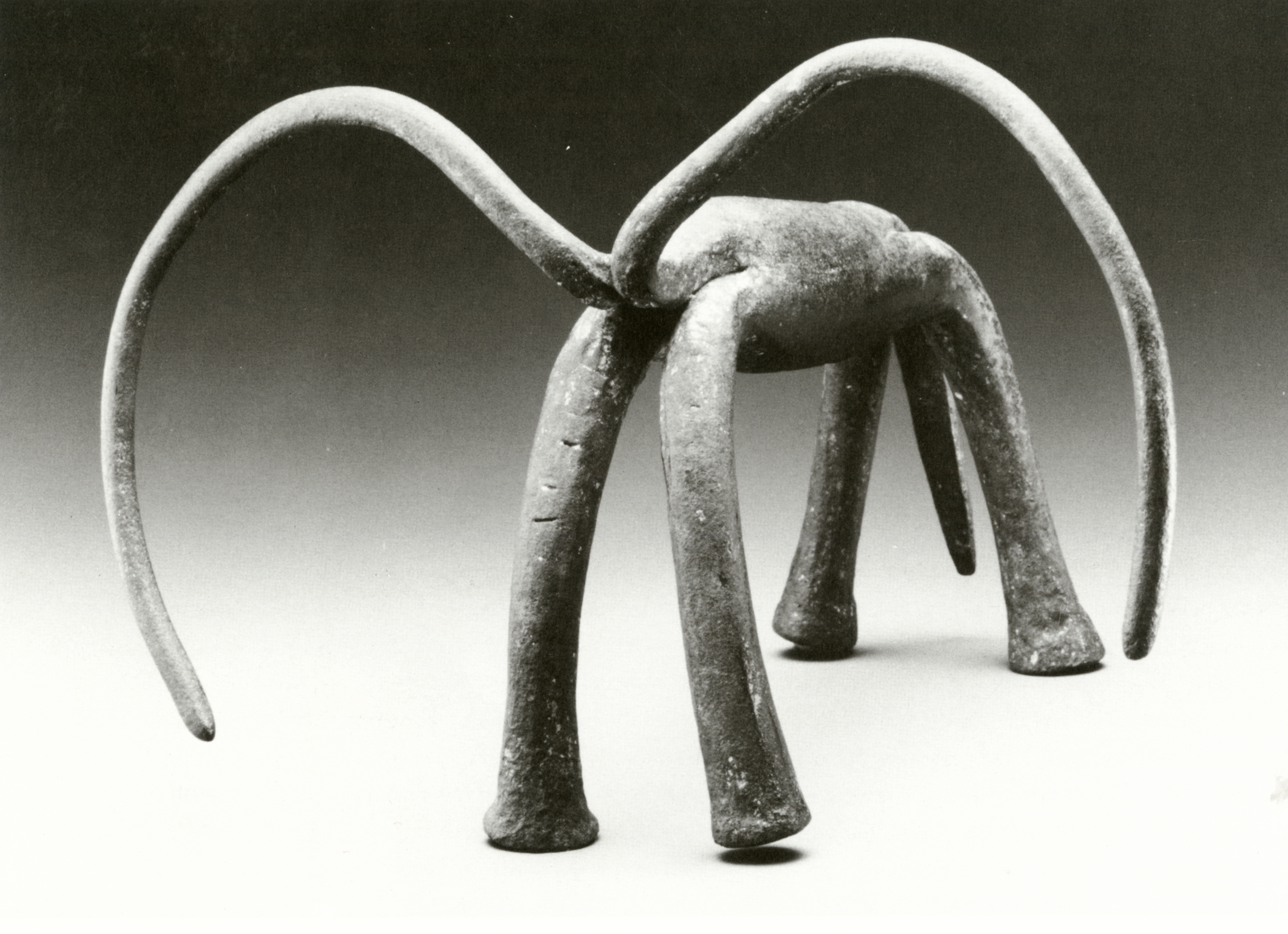 Iron Cow, Karagwe Kingdom, Tanzania, Iron, H: 19 cm. (7 1/2") Collection of the University of Iowa Museum of Art, said to have been personally made by the nineteenth century Karagwe king, Ndagara 