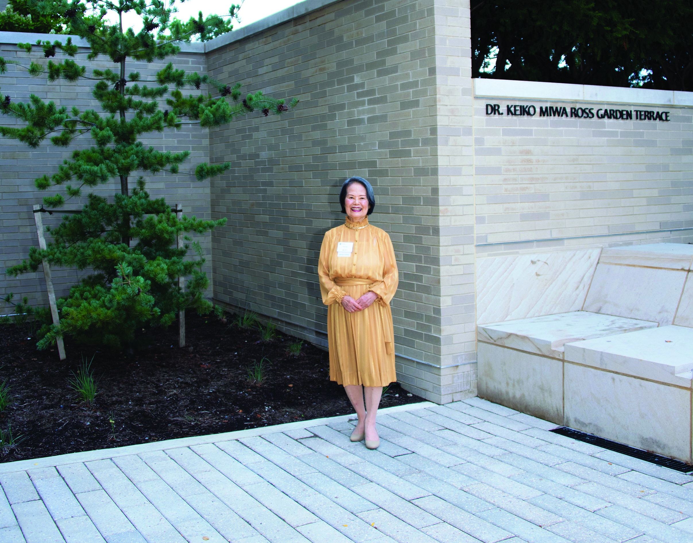 Dr. Keiko Miwa Ross in one of the spaces bearing her name at the University Libraries.