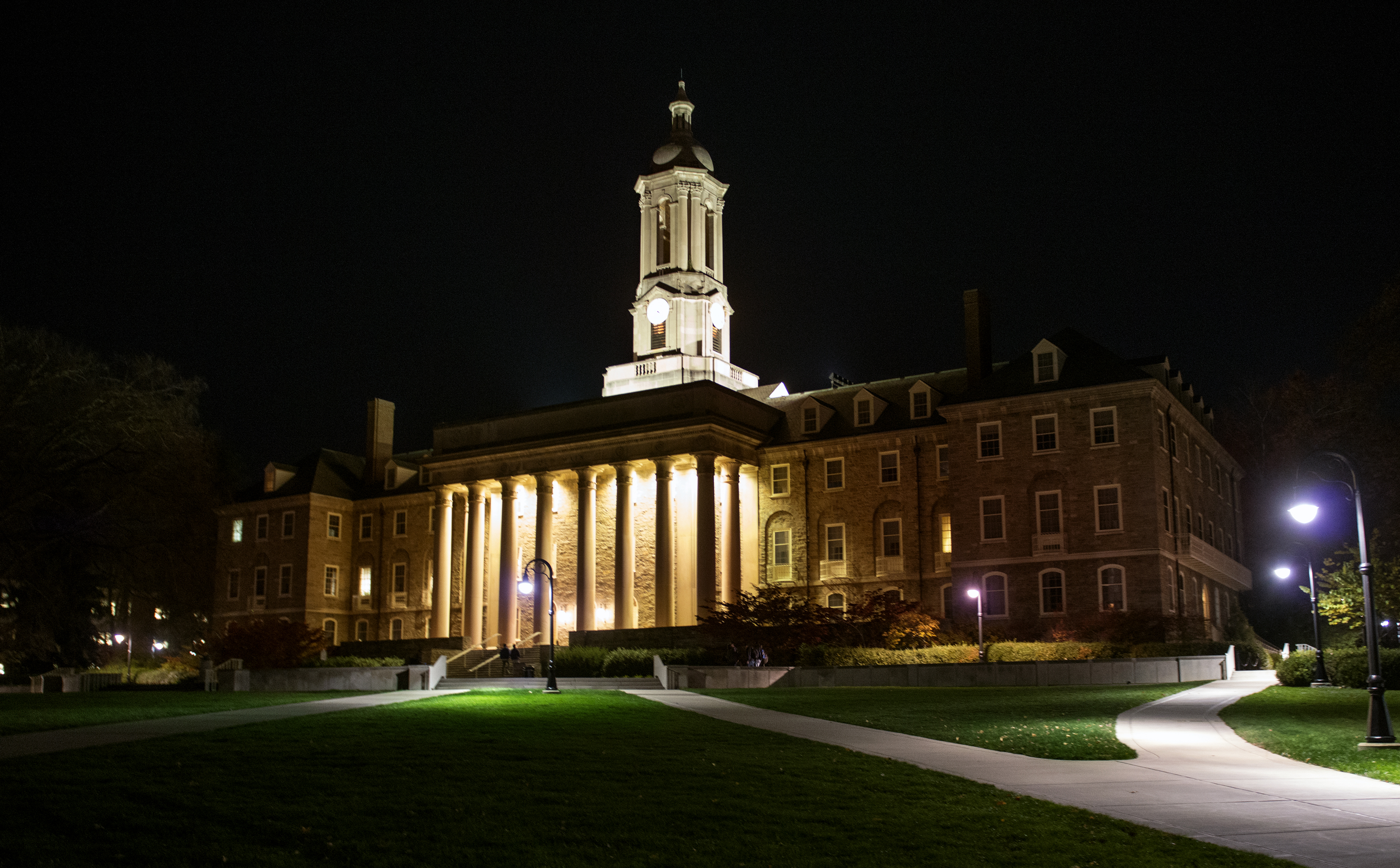 Old Main wide at night