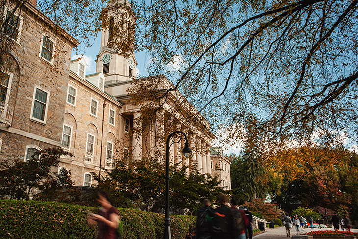 Dramatic shot of Old Main in fall