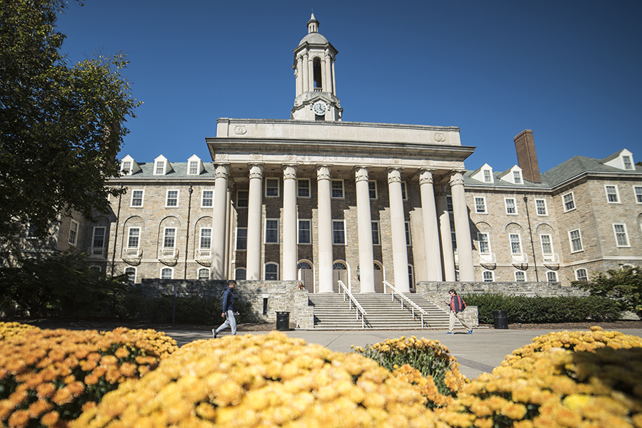 Old Main building in fall