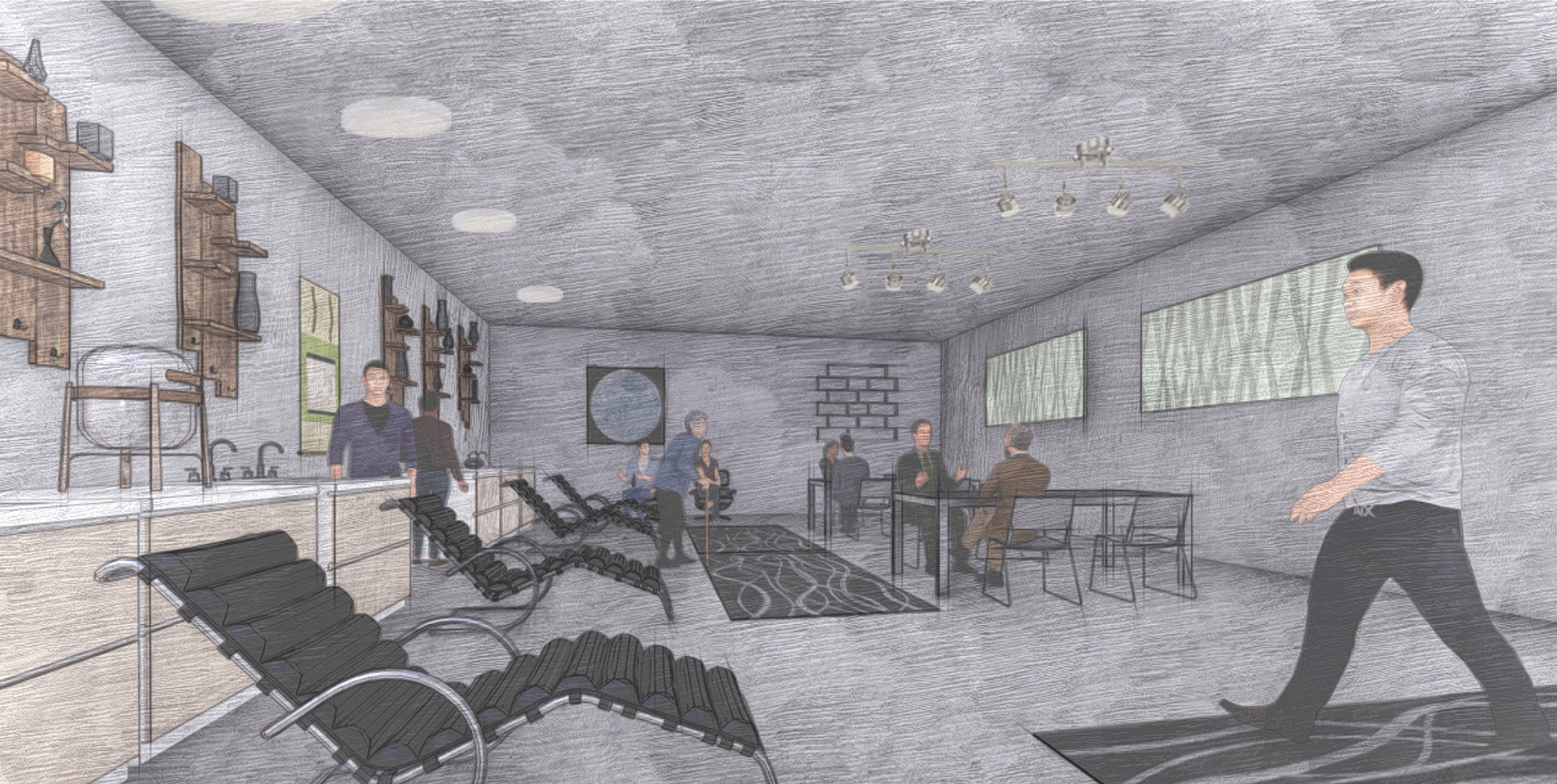 A rendering of a community center for the homeless as designed by Danielle Oriol.  