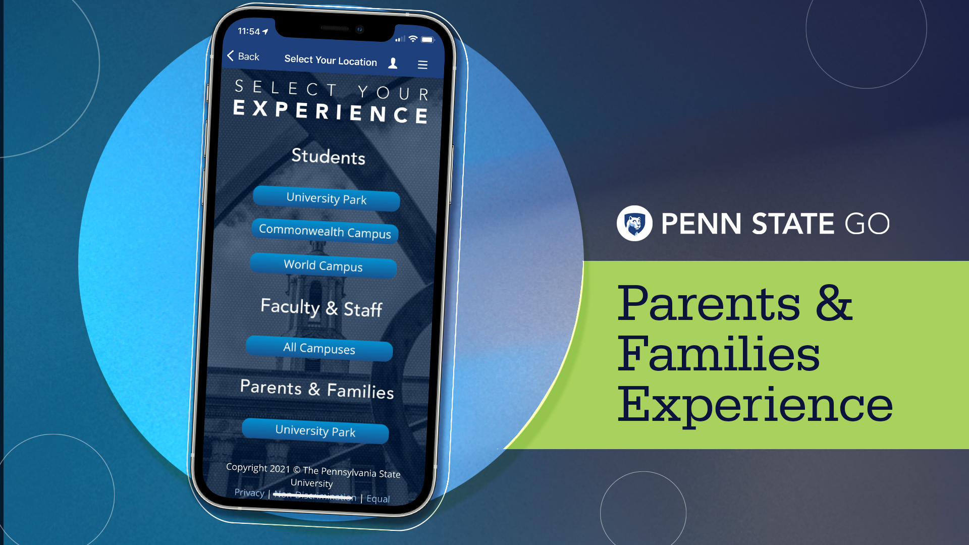 Image of Penn State Go App on a phone