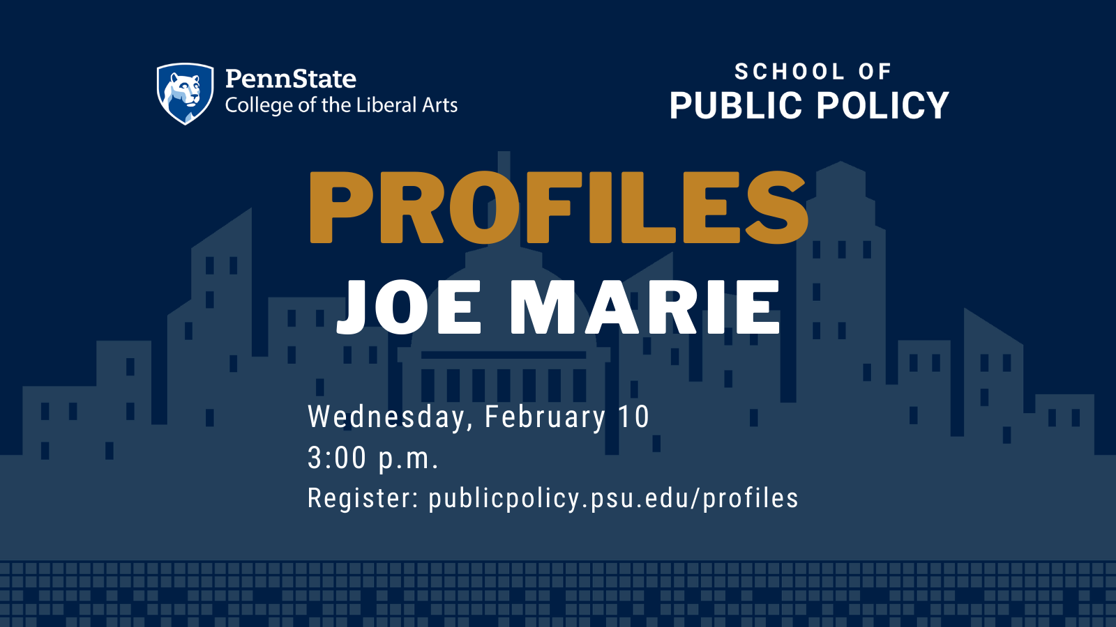 School of Public Policy Profiles Series Wed, Feb. 10