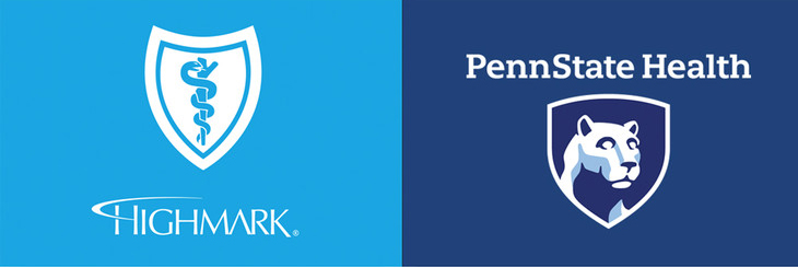 The Highmark Health and Penn State Health logos appear side by side.