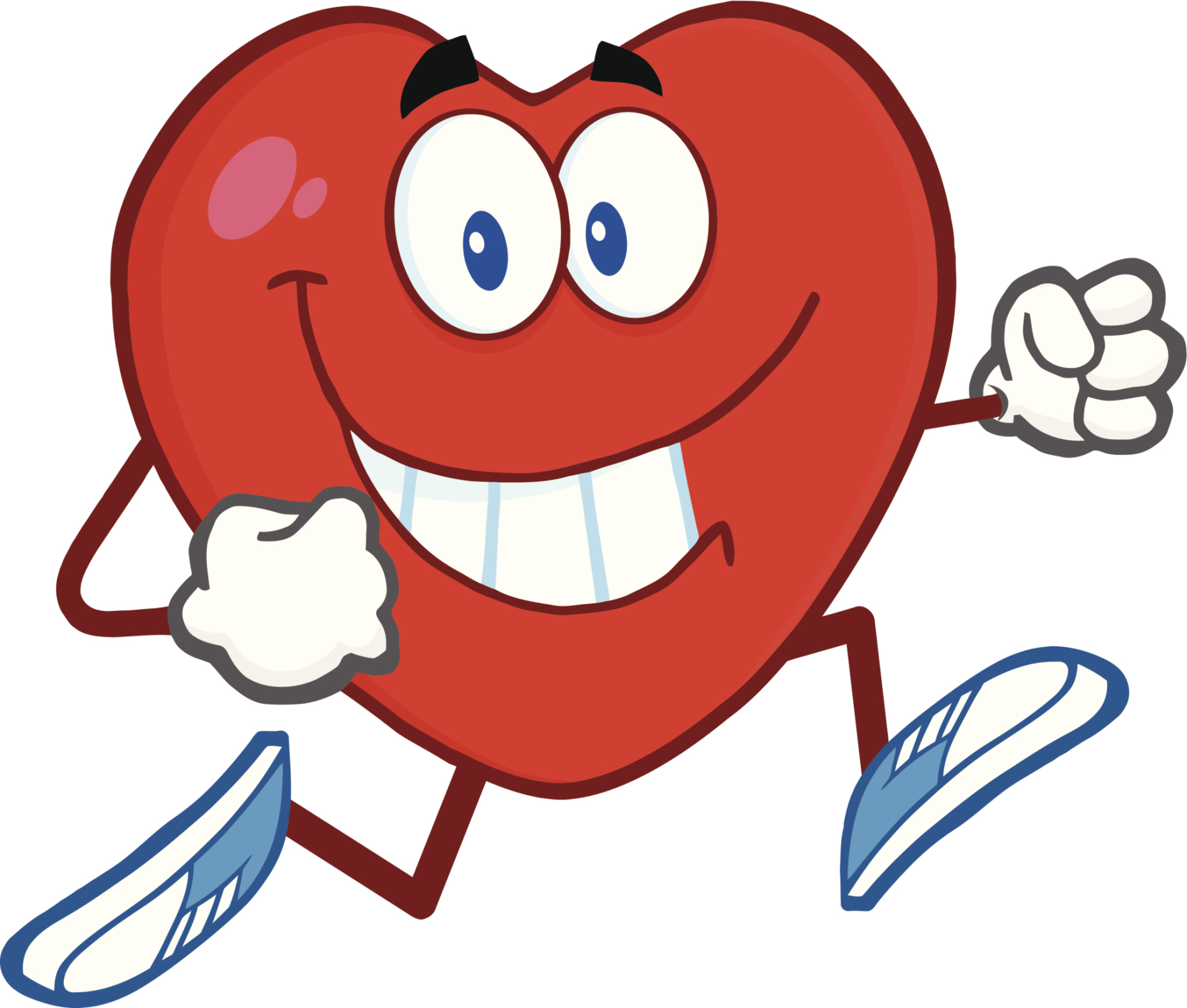 smiling heart jogging