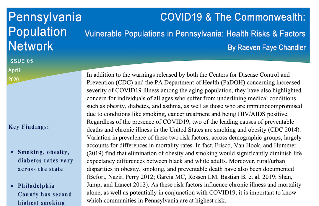 PPN Brief on COVID19 and the aging population in PA