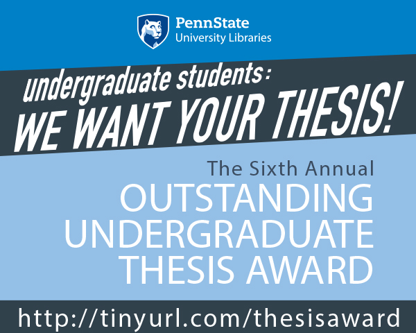 promotional graphic for sixth annual outstanding undergraduate thesis award